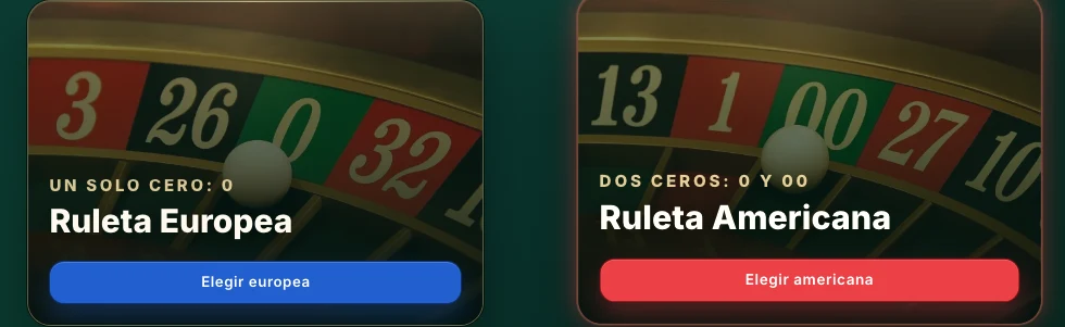Selección de ruleta europea y americana en Roulette Lab