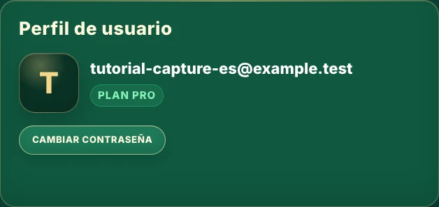 Perfil y contraseña